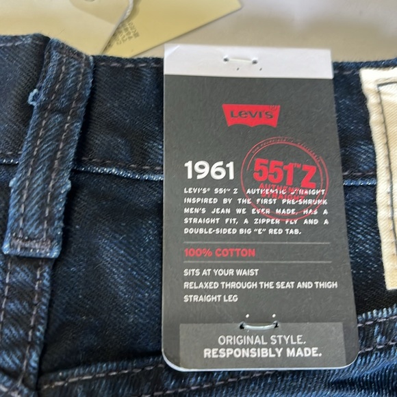 Levi's 1961 Mens Wellthread 551Z Authentic Straight Fit Jeans Raven Lily NWT - Picture 10 of 14